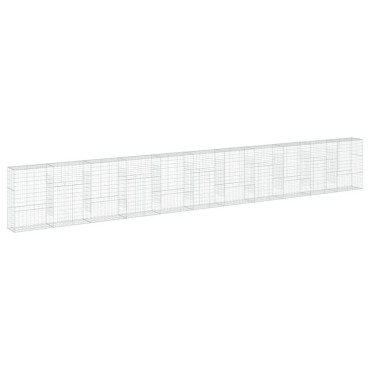 vidaXL Συρματοκιβώτιο με Κάλυμμα 1100x50x150εκ από Γαλβανισμένο Χάλυβα
