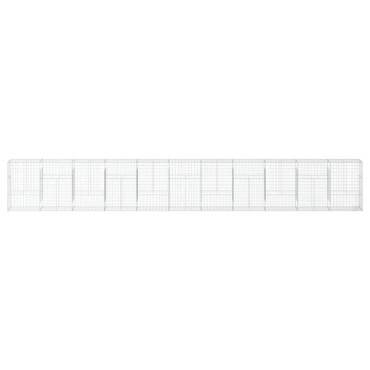 vidaXL Συρματοκιβώτιο με Κάλυμμα 1100x50x150εκ από Γαλβανισμένο Χάλυβα