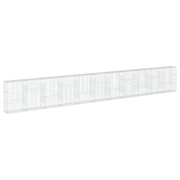 vidaXL Συρματοκιβώτιο με Κάλυμμα 1100x50x150εκ από Γαλβανισμένο Χάλυβα