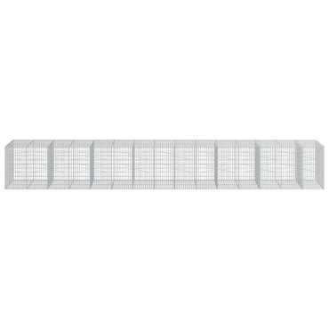 vidaXL Συρματοκιβώτιο με Κάλυμμα 750x100x100εκ από Γαλβανισμένο Χάλυβα