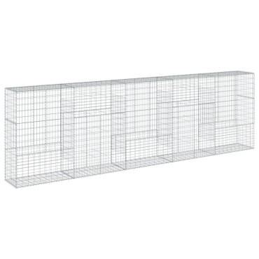 vidaXL Συρματοκιβώτιο με Κάλυμμα 500x50x150εκ. από Γαλβανισμένο Χάλυβα