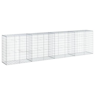 vidaXL Συρματοκιβώτιο με Κάλυμμα 400x50x100εκ. από Γαλβανισμένο Χάλυβα