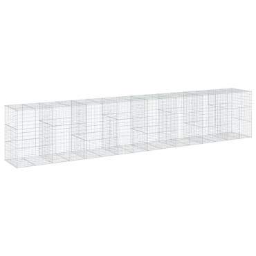 vidaXL Συρματοκιβώτιο με Κάλυμμα 800x100x150εκ από Γαλβανισμένο Χάλυβα