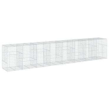 vidaXL Συρματοκιβώτιο με Κάλυμμα 800x100x150εκ από Γαλβανισμένο Χάλυβα