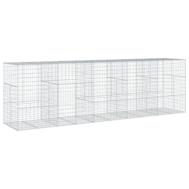 vidaXL Συρματοκιβώτιο με Κάλυμμα 500x100x150εκ από Γαλβανισμένο Χάλυβα