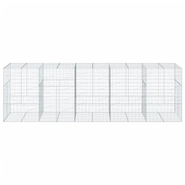 vidaXL Συρματοκιβώτιο με Κάλυμμα 500x100x150εκ από Γαλβανισμένο Χάλυβα