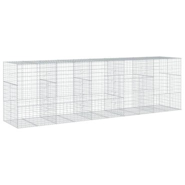vidaXL Συρματοκιβώτιο με Κάλυμμα 500x100x150εκ από Γαλβανισμένο Χάλυβα