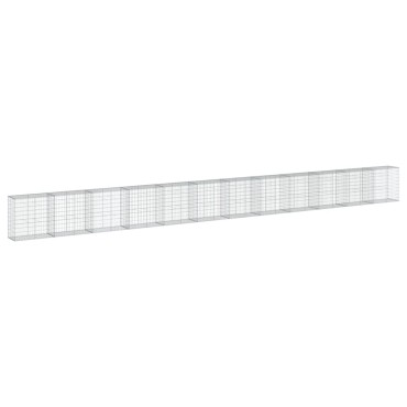 vidaXL Συρματοκιβώτιο με Κάλυμμα 1200x50x100εκ από Γαλβανισμένο Χάλυβα