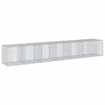vidaXL Συρματοκιβώτιο με Κάλυμμα 650x100x100εκ από Γαλβανισμένο Χάλυβα
