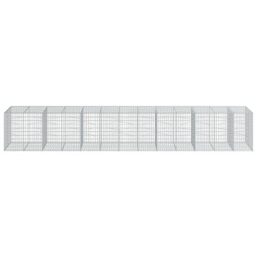 vidaXL Συρματοκιβώτιο με Κάλυμμα 650x100x100εκ από Γαλβανισμένο Χάλυβα