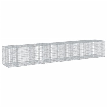 vidaXL Συρματοκιβώτιο με Κάλυμμα 650x100x100εκ από Γαλβανισμένο Χάλυβα