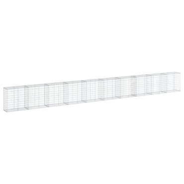 vidaXL Συρματοκιβώτιο με Κάλυμμα 1000x50x100εκ από Γαλβανισμένο Χάλυβα