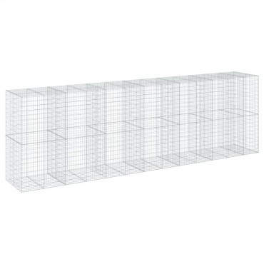 vidaXL Συρματοκιβώτιο με Κάλυμμα 650x100x200εκ από Γαλβανισμένο Χάλυβα