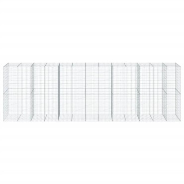 vidaXL Συρματοκιβώτιο με Κάλυμμα 650x100x200εκ από Γαλβανισμένο Χάλυβα