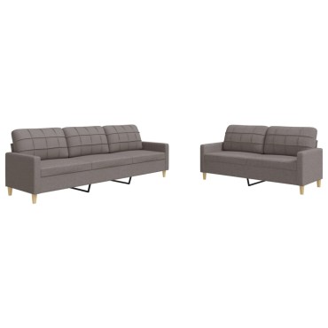 vidaXL Σετ Καναπέ 2 τεμ. Taupe Υφασμάτινο 157x77x80cm  Διθέσιος Τριθέσιος