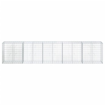 vidaXL Συρματοκιβώτιο με Κάλυμμα 500x50x100εκ. από Γαλβανισμένο Χάλυβα