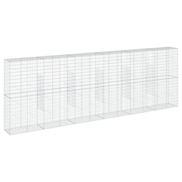 vidaXL Συρματοκιβώτιο με Κάλυμμα 600x50x200εκ. από Γαλβανισμένο Χάλυβα
