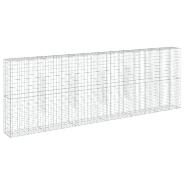 vidaXL Συρματοκιβώτιο με Κάλυμμα 600x50x200εκ. από Γαλβανισμένο Χάλυβα