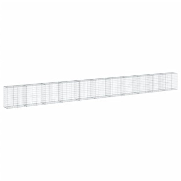 vidaXL Συρματοκιβώτιο με Κάλυμμα 1100x50x100εκ από Γαλβανισμένο Χάλυβα