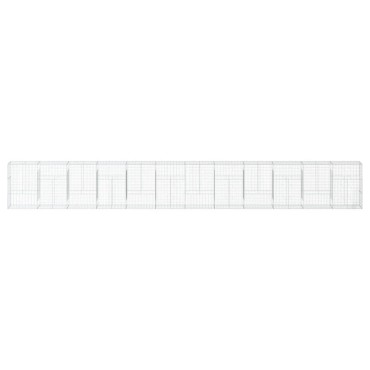 vidaXL Συρματοκιβώτιο με Κάλυμμα 1200x50x150εκ από Γαλβανισμένο Χάλυβα