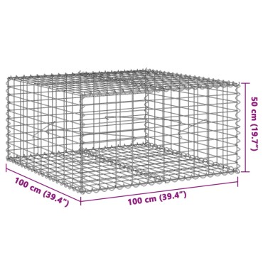 vidaXL Συρματοκιβώτιο με Κάλυμμα 100x100x50εκ. από Γαλβανισμένο Χάλυβα