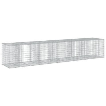 vidaXL Συρματοκιβώτιο με Κάλυμμα 550x100x100εκ από Γαλβανισμένο Χάλυβα