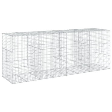 vidaXL Συρματοκιβώτιο με Κάλυμμα 400x100x150εκ από Γαλβανισμένο Χάλυβα