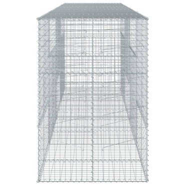 vidaXL Συρματοκιβώτιο με Κάλυμμα 400x100x150εκ από Γαλβανισμένο Χάλυβα