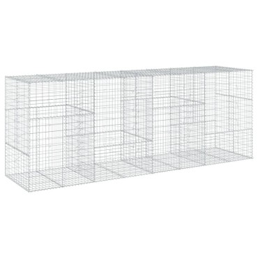 vidaXL Συρματοκιβώτιο με Κάλυμμα 400x100x150εκ από Γαλβανισμένο Χάλυβα