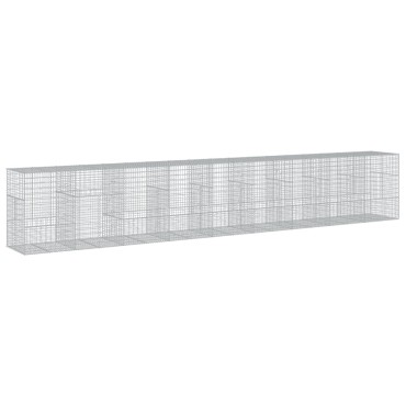 vidaXL Συρματοκιβώτιο με Κάλυμμα 900x100x150εκ από Γαλβανισμένο Χάλυβα
