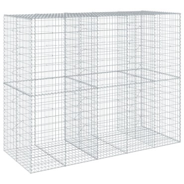 vidaXL Συρματοκιβώτιο με Κάλυμμα 250x100x200εκ από Γαλβανισμένο Χάλυβα