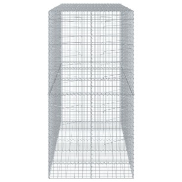 vidaXL Συρματοκιβώτιο με Κάλυμμα 250x100x200εκ από Γαλβανισμένο Χάλυβα