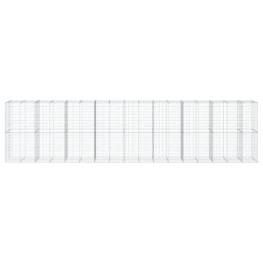 vidaXL Συρματοκιβώτιο με Κάλυμμα 850x100x200εκ από Γαλβανισμένο Χάλυβα