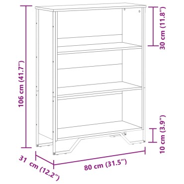 vidaXL Βιβλιοθήκη Καφέ Δρυς 80x31x106cm από Επεξεργασμένο Ξύλο 1 τεμ.