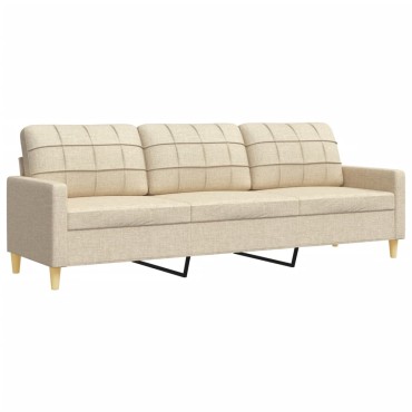 vidaXL Σετ Σαλονιού 2 τεμ. Κρεμ Υφασμάτινο 157x77x80cm  Διθέσιος Τριθέσιος