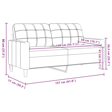 vidaXL Σετ Σαλονιού 2 τεμ. Κρεμ Υφασμάτινο 157x77x80cm  Διθέσιος Τριθέσιος