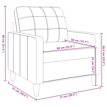 vidaXL Καναπέδες Σετ 3 τεμ. Μαύροι Υφασμάτινοι 77x77x80cm  Διθέσιος Τριθέσιος