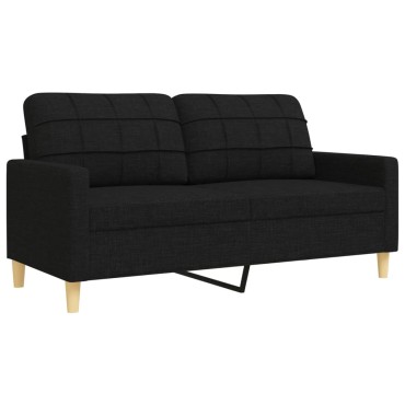vidaXL Καναπέδες Σετ 3 τεμ. Μαύροι Υφασμάτινοι 77x77x80cm  Διθέσιος Τριθέσιος