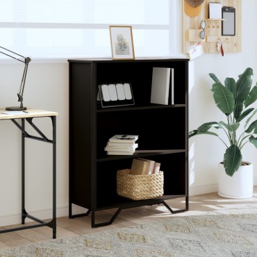 vidaXL Βιβλιοθήκη Μαύρη 80x31x106cm από Επεξεργασμένο Ξύλο 1 τεμ.