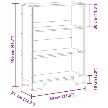 vidaXL Βιβλιοθήκη Μαύρη 80x31x106cm από Επεξεργασμένο Ξύλο 1 τεμ.