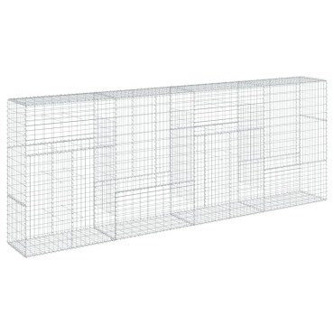 vidaXL Συρματοκιβώτιο με Κάλυμμα 400x50x150εκ. από Γαλβανισμένο Χάλυβα