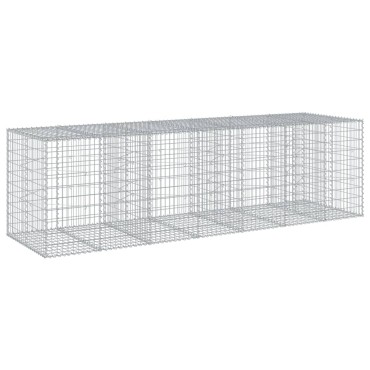 vidaXL Συρματοκιβώτιο με Κάλυμμα 350x100x100εκ από Γαλβανισμένο Χάλυβα