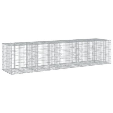 vidaXL Συρματοκιβώτιο με Κάλυμμα 450x100x100εκ από Γαλβανισμένο Χάλυβα