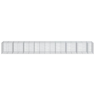 vidaXL Συρματοκιβώτιο με Κάλυμμα 850x100x100εκ από Γαλβανισμένο Χάλυβα