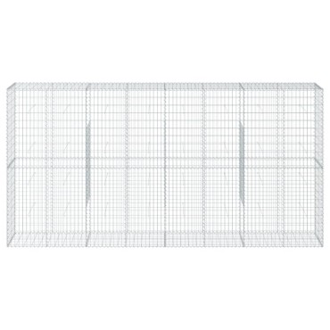 vidaXL Συρματοκιβώτιο με Κάλυμμα 400x50x200εκ. από Γαλβανισμένο Χάλυβα