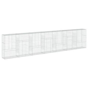 vidaXL Συρματοκιβώτιο με Κάλυμμα 700x50x150εκ. από Γαλβανισμένο Χάλυβα