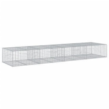 vidaXL Συρματοκιβώτιο με Κάλυμμα 400x100x50εκ. από Γαλβανισμένο Χάλυβα