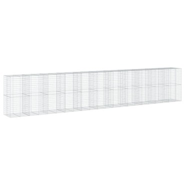 vidaXL Συρματοκιβώτιο με Κάλυμμα 1100x100x200 εκ. Γαλβανισμένο Χάλυβα