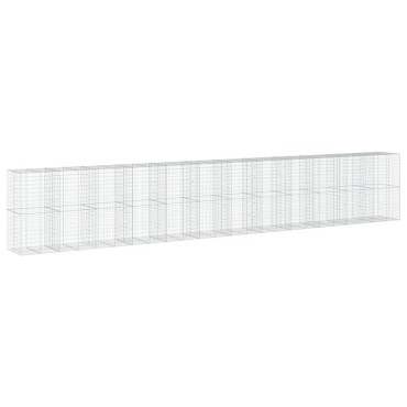vidaXL Συρματοκιβώτιο με Κάλυμμα 1200x100x200εκ. Γαλβανισμένο Χάλυβα