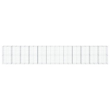 vidaXL Συρματοκιβώτιο με Κάλυμμα 1200x100x200εκ. Γαλβανισμένο Χάλυβα
